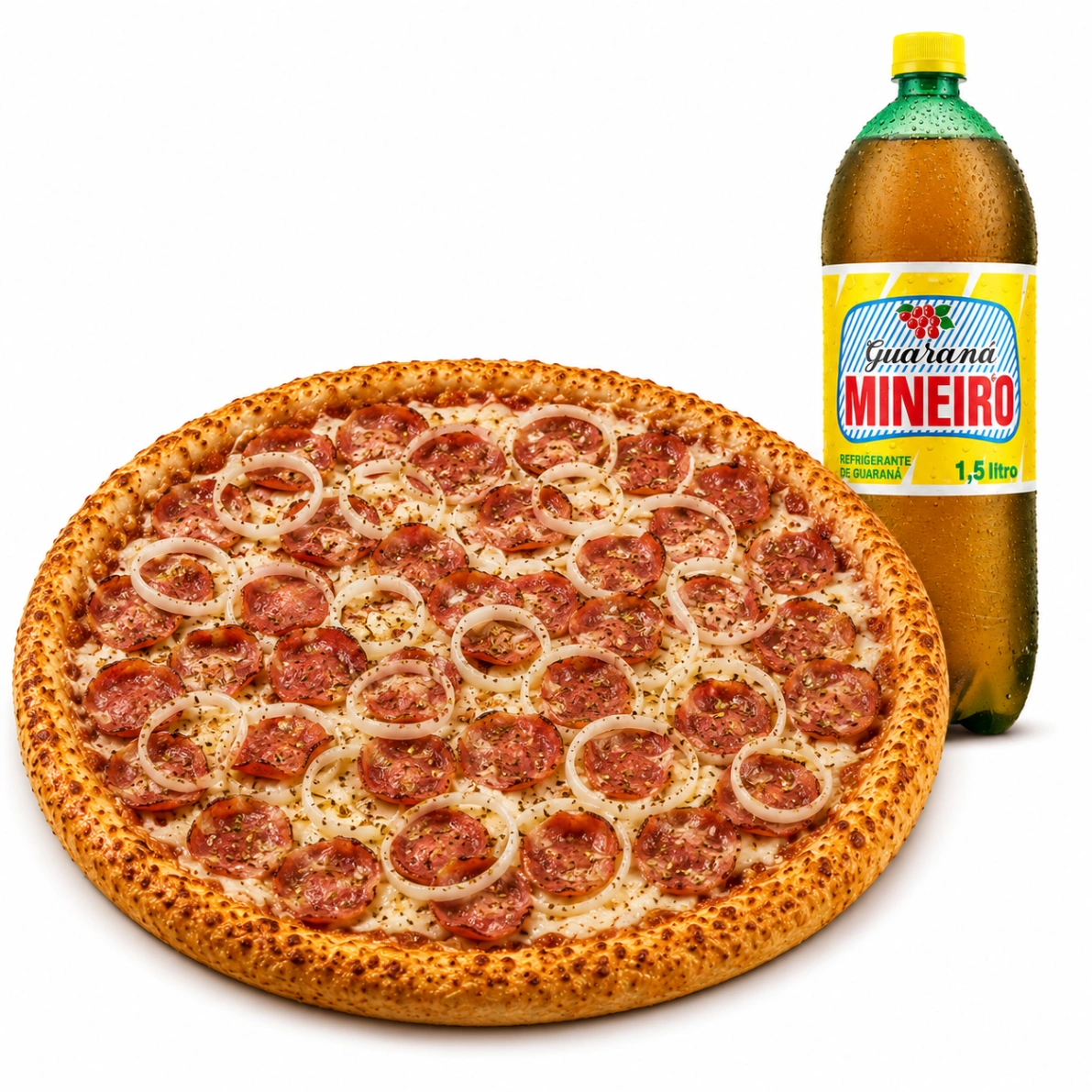 Combo: 1 Pizza Econômica G: Calabresa + Guaraná 1,5L