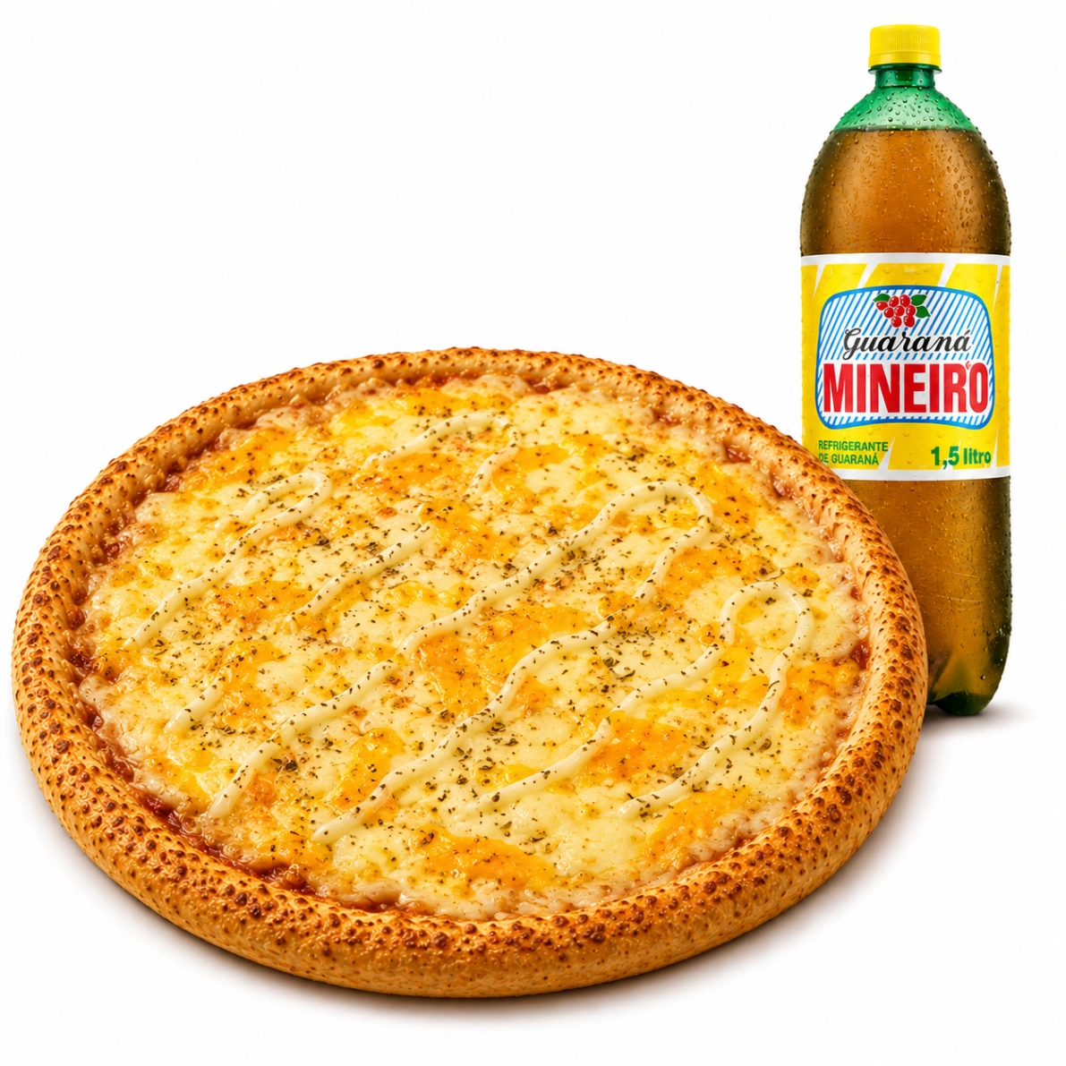Combo: 1 Pizza Econômica G: 3 Queijos + Guaraná 1,5L
