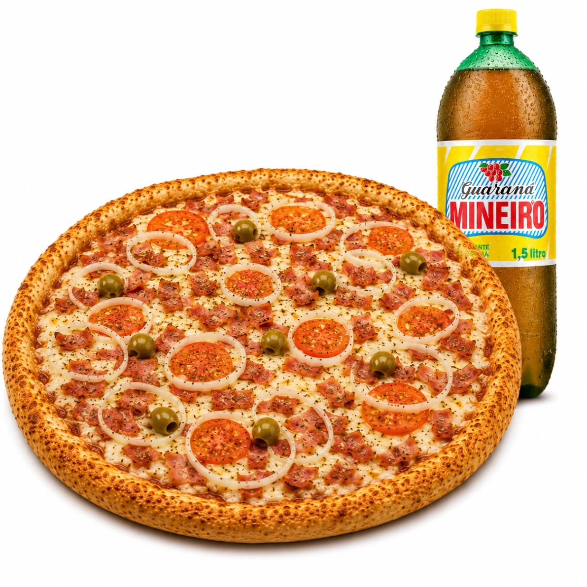 Combo: 1 Pizza G: Bacon + Guaraná 1,5L